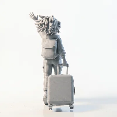 Mô hình 3D nhân vật nữ lữ khách xinh xắn