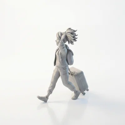Mô hình 3D nhân vật nữ lữ khách xinh xắn