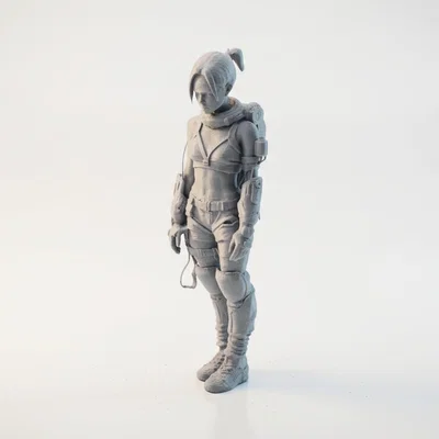 Mô hình 3D nhân vật nữ lữ hành tương lai - Tệp in STL