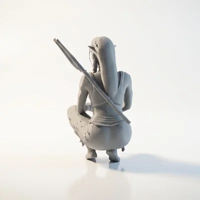Mô hình tượng nữ bộ tộc ngồi - Tệp in 3D (STL)