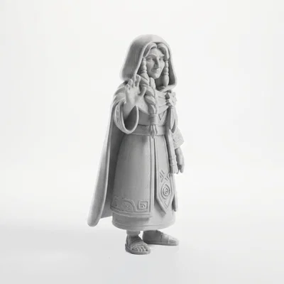 Mô hình 3D cô gái bộ lạc vẫy tay chào - File in 3D nghệ thuật