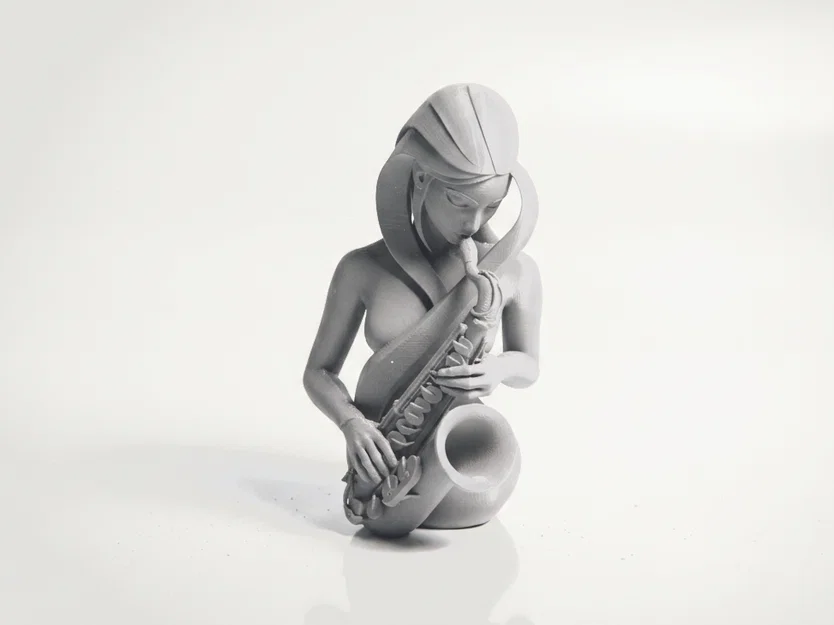 Mô hình 3D tượng nữ nghệ sĩ thổi kèn Trumpet đầy tính nghệ thuật - Image 1