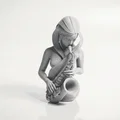 Mô hình 3D tượng nữ nghệ sĩ thổi kèn Trumpet đầy tính nghệ thuật - Thumbnail 1