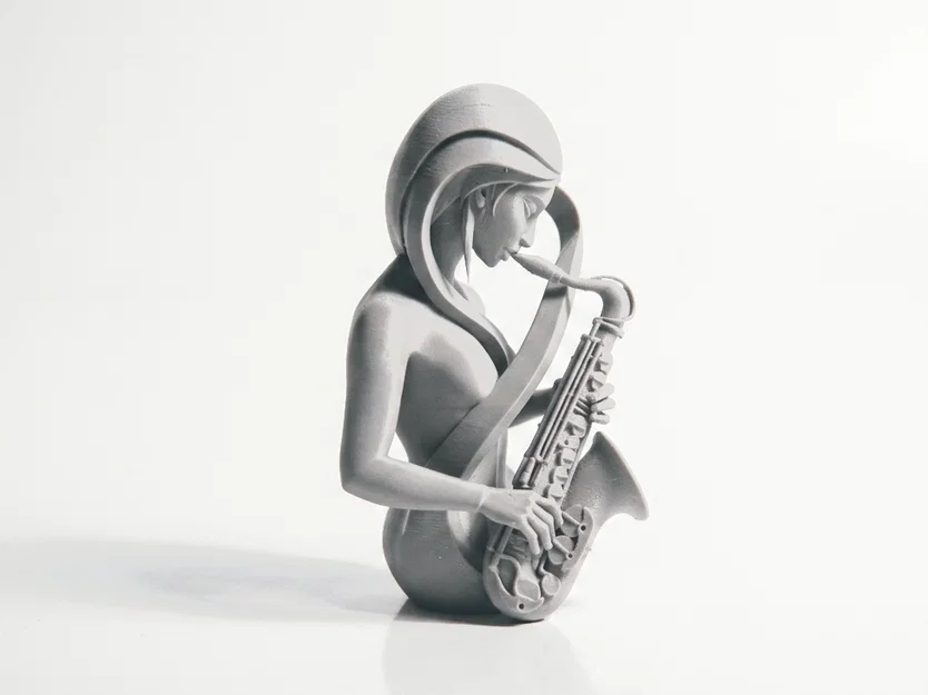 Mô hình 3D tượng nữ nghệ sĩ thổi kèn Trumpet đầy tính nghệ thuật - Image 2