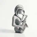 Mô hình 3D tượng nữ nghệ sĩ thổi kèn Trumpet đầy tính nghệ thuật - Thumbnail 2