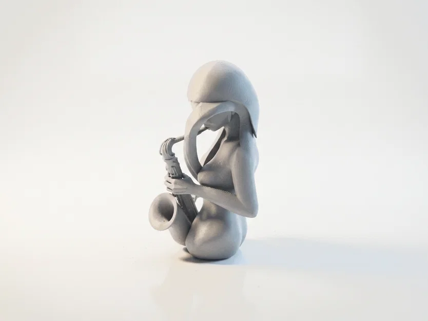 Mô hình 3D tượng nữ nghệ sĩ thổi kèn Trumpet đầy tính nghệ thuật - Image 4