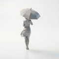 Mô Hình Cô Gái Cầm Ô - Tượng Nữ Trang Trí In 3D - Thumbnail 1