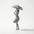Mô Hình Cô Gái Cầm Ô - Tượng Nữ Trang Trí In 3D - Thumbnail 2