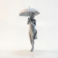 Mô Hình Cô Gái Cầm Ô - Tượng Nữ Trang Trí In 3D - Thumbnail 3