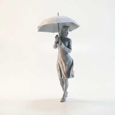 Mô Hình Cô Gái Cầm Ô - Tượng Nữ Trang Trí In 3D