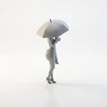 Mô Hình Cô Gái Cầm Ô - Tượng Nữ Trang Trí In 3D - Thumbnail 4