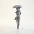 Mô hình 3D tượng cô gái cầm dù thanh lịch (Umbrella Lady Figurine) - Thumbnail 1