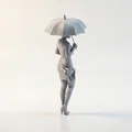 Mô hình 3D tượng cô gái cầm dù thanh lịch (Umbrella Lady Figurine) - Thumbnail 3