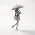 Mô hình tượng nữ cầm dù in 3D - Thiết kế tinh xảo cho trang trí - Thumbnail 1