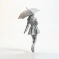 Mô hình tượng nữ cầm dù in 3D - Thiết kế tinh xảo cho trang trí - Thumbnail 2