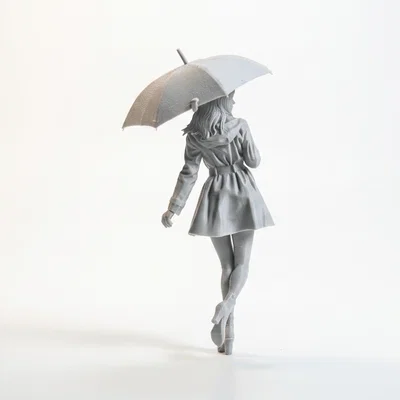 Mô hình tượng nữ cầm dù in 3D - Thiết kế tinh xảo cho trang trí