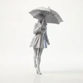 Mô hình tượng nữ cầm dù in 3D - Thiết kế tinh xảo cho trang trí - Thumbnail 4