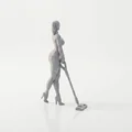 Mô hình 3D Figurine Cô Gái Dọn Dẹp Với Máy Hút Bụi - Thumbnail 3