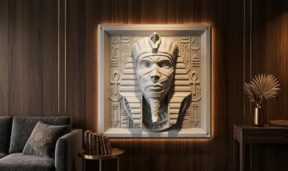 Phù điêu 3D treo tường Pharaoh Ai Cập - Image 1