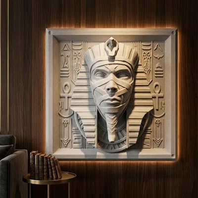 Phù điêu 3D treo tường Pharaoh Ai Cập