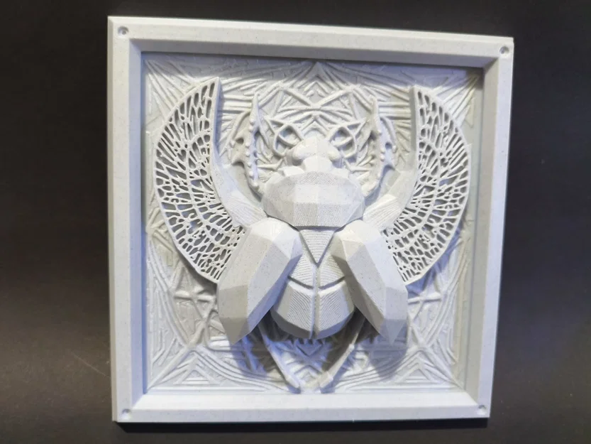 Phù điêu treo tường 3D Bọ hung Ai Cập có cánh - Image 2