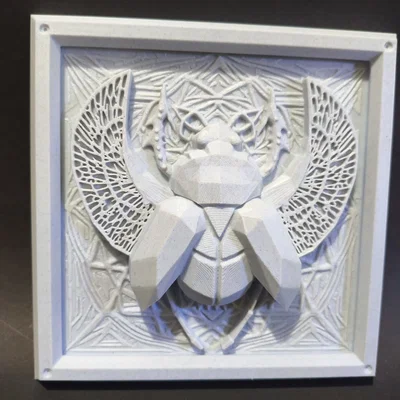 Phù điêu treo tường 3D Bọ hung Ai Cập có cánh