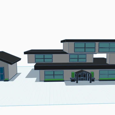 Mô hình nhà ở hiện đại (Modern House) thiết kế tối giản cho in 3D