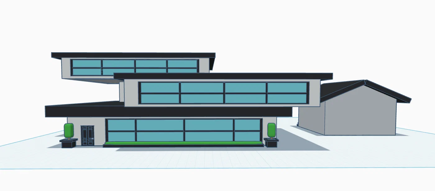 Mô hình nhà ở hiện đại (Modern House) thiết kế tối giản cho in 3D - Image 2