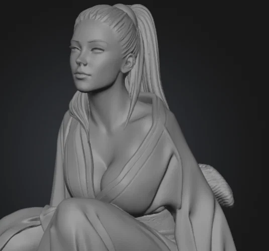 Mô hình Geisha Manga - File STL in 3D nhân vật Nhật Bản tinh tế - Image 1