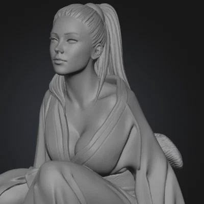 Mô hình Geisha Manga - File STL in 3D nhân vật Nhật Bản tinh tế