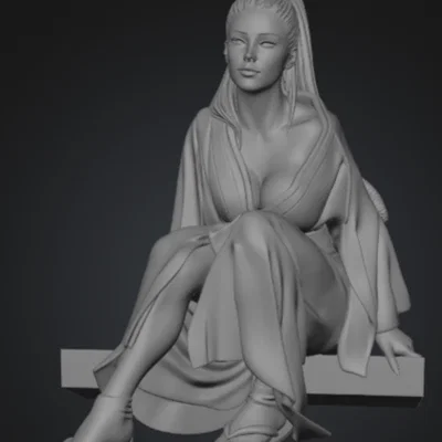 Mô hình Geisha Manga - File STL in 3D nhân vật Nhật Bản tinh tế