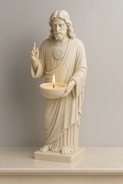 File in 3D giá nến Chúa Giêsu Thánh Tâm (Sacred Heart Jesus) - File STL - Image 1