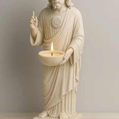 File in 3D giá nến Chúa Giêsu Thánh Tâm (Sacred Heart Jesus) - File STL