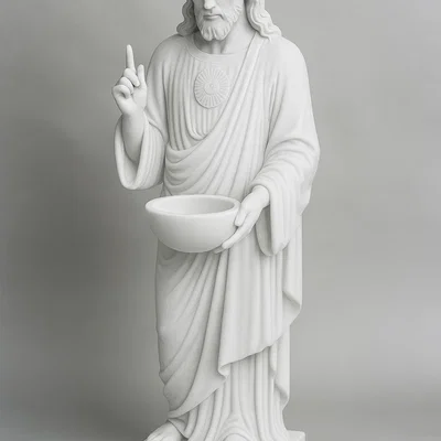 File in 3D giá nến Chúa Giêsu Thánh Tâm (Sacred Heart Jesus) - File STL