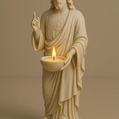 File in 3D giá nến Chúa Giêsu Thánh Tâm (Sacred Heart Jesus) - File STL