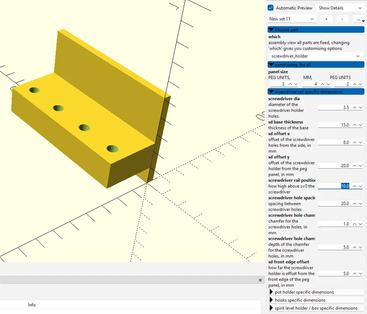 Pegboard và các phụ kiện đi kèm (OpenSCAD) - Image 9