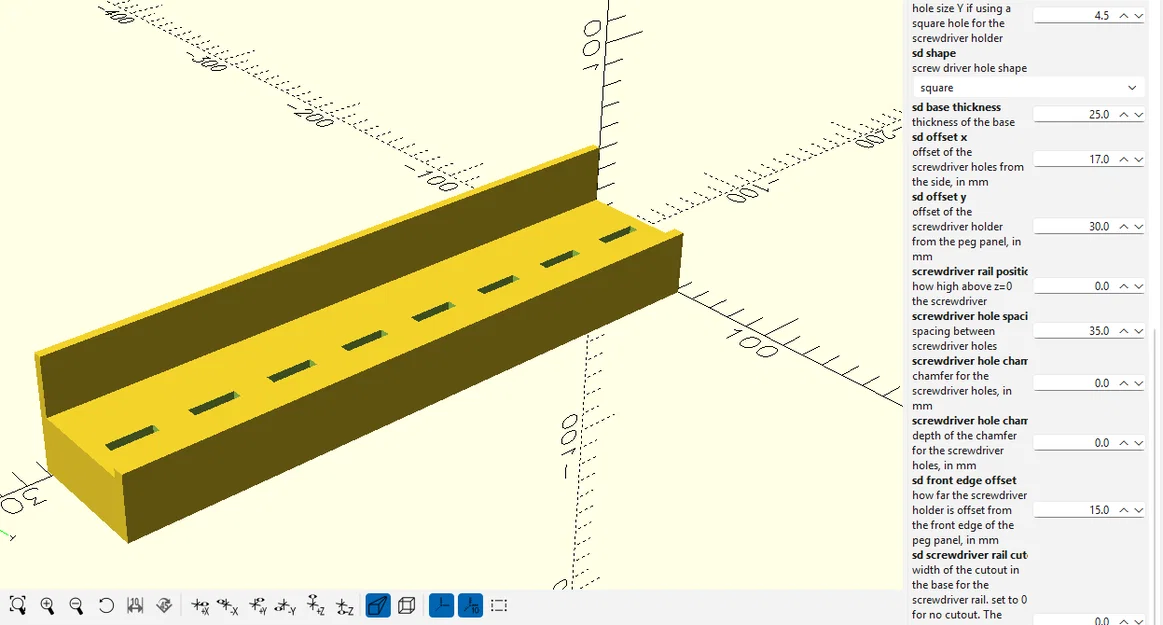 Pegboard và các phụ kiện đi kèm (OpenSCAD) - Image 12