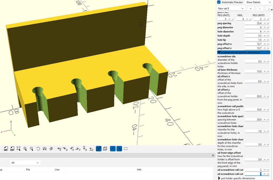 Pegboard và các phụ kiện đi kèm (OpenSCAD) - Image 27