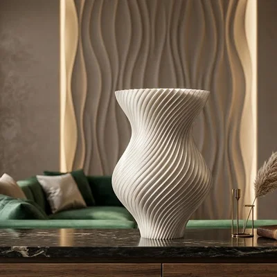 Bình hoa 3D dáng xoắn đồng hồ cát sang trọng (Elegant Hourglass Spiral Vase)