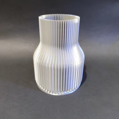 Bình Hoa 3D In Vân Dọc Hiện Đại Màu Bạc