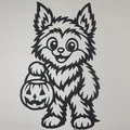 Tranh treo tường Cún Cưng Halloween siêu đáng yêu - Thumbnail 3