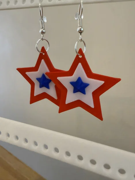 Bông tai hình ngôi sao Patriotic Star - Image 1