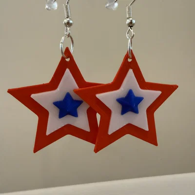 Bông tai hình ngôi sao Patriotic Star
