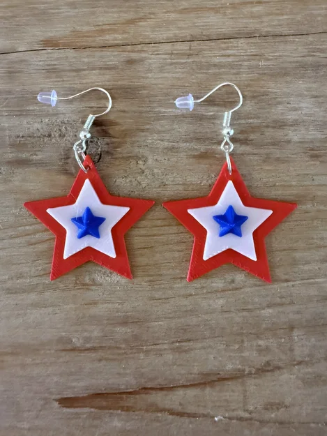 Bông tai hình ngôi sao Patriotic Star - Image 3