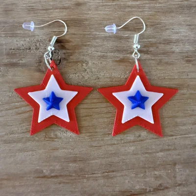 Bông tai hình ngôi sao Patriotic Star