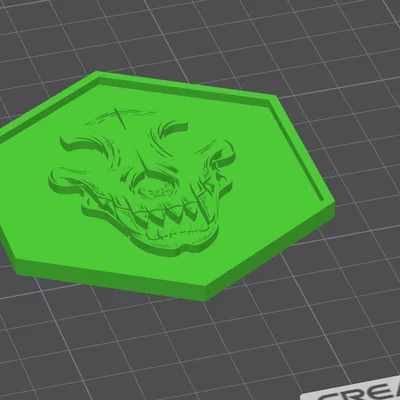 Mẫu in 3D huy hiệu đầu lâu chó (Dog Skull Patch) ấn tượng