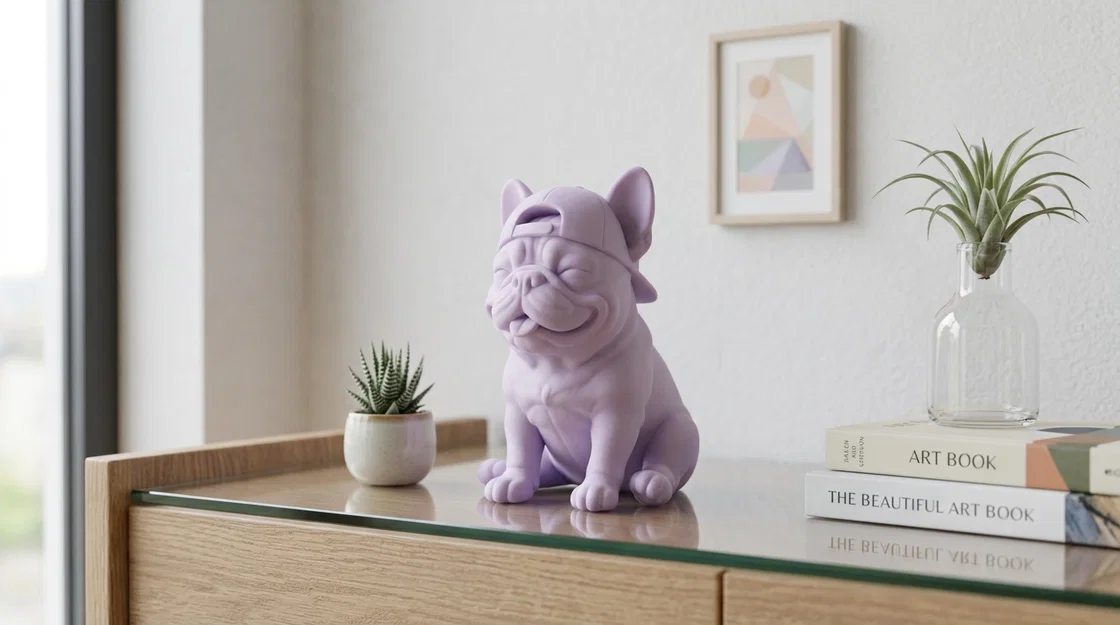 Chú chó French Bulldog đội mũ lưỡi trai - Image 1