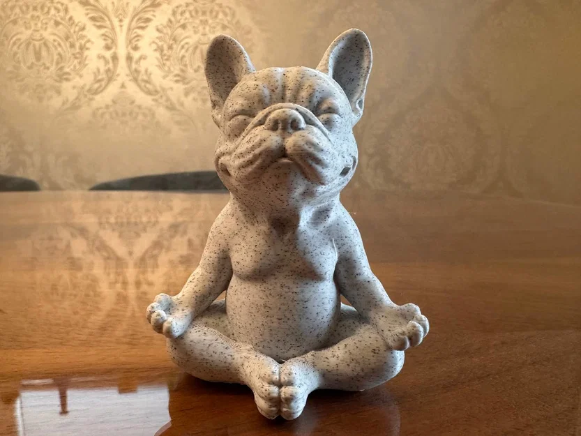 Mô hình Chú chó French Bulldog ngồi thiền tư thế hoa sen - Image 2