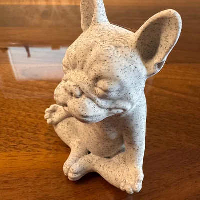 Mô hình Chú chó French Bulldog ngồi thiền tư thế hoa sen