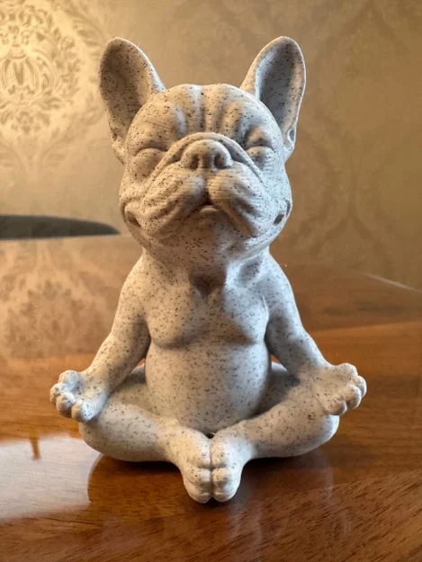 Mô hình Chú chó French Bulldog ngồi thiền tư thế hoa sen - Image 5